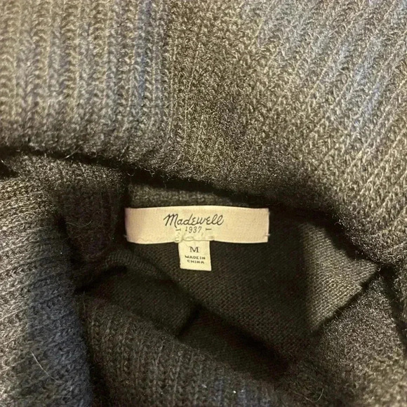 📍MADEWELL ⚠️ Black Wool-Blend Cropped Turtleneck Sweater – Size M - Picture 2 of 7